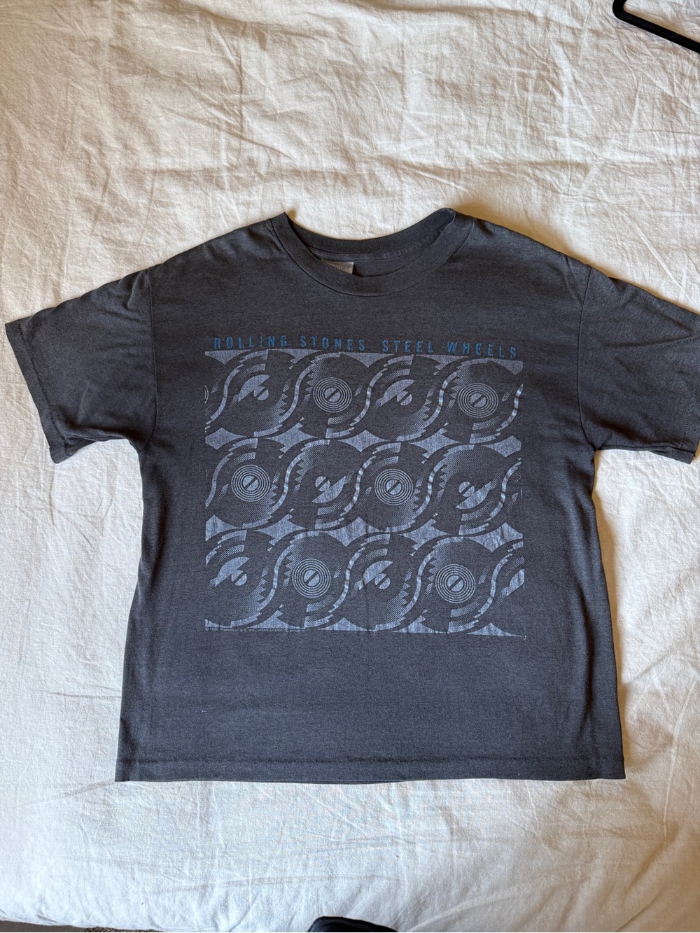 Vintage 1989 Rolling Stones 'Steel Wheels' Black Graphic Tee